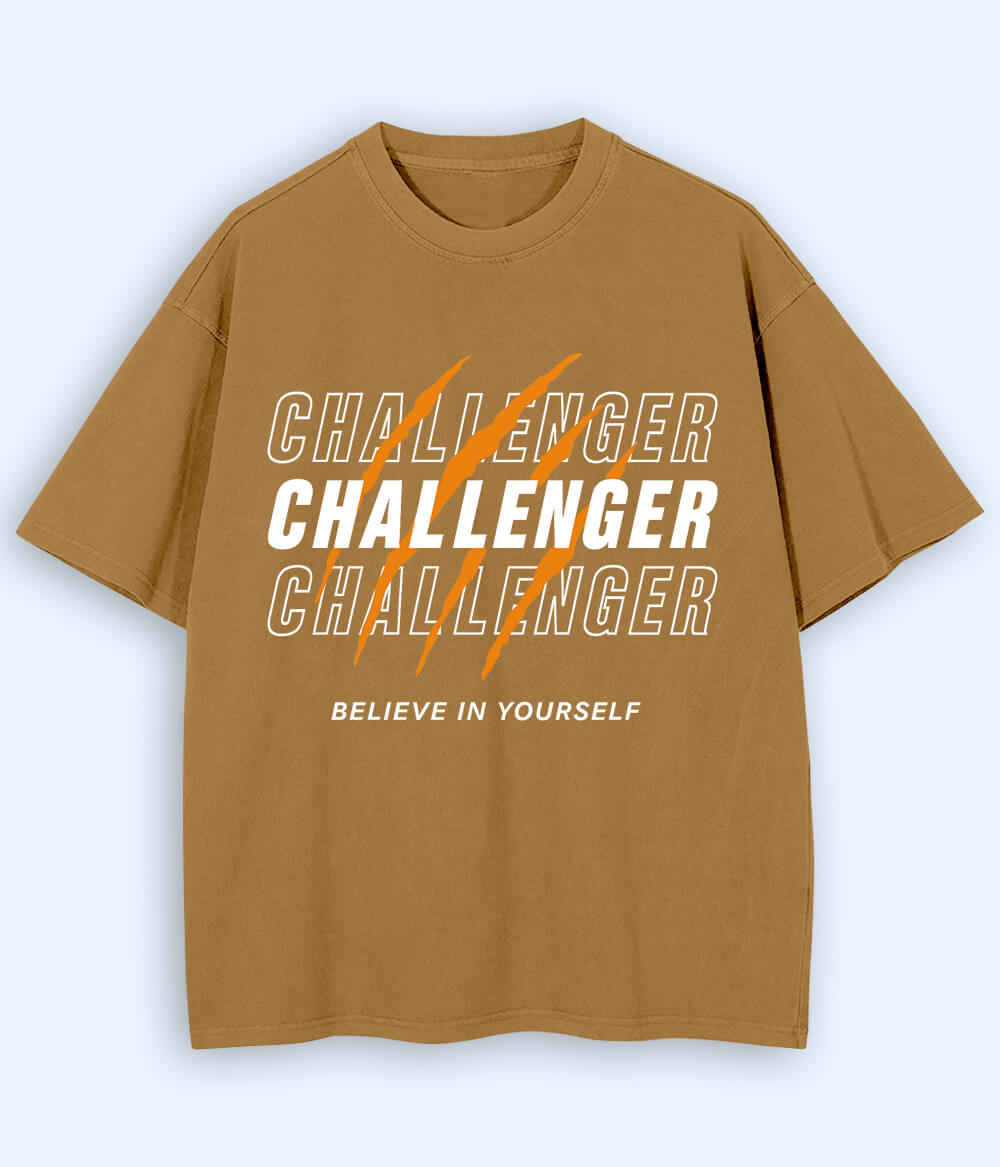 Beige Challenger Oversized T-Shirt (Unisex)