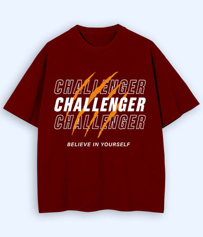 Maroon Challenger Oversized T-Shirt (Unisex)