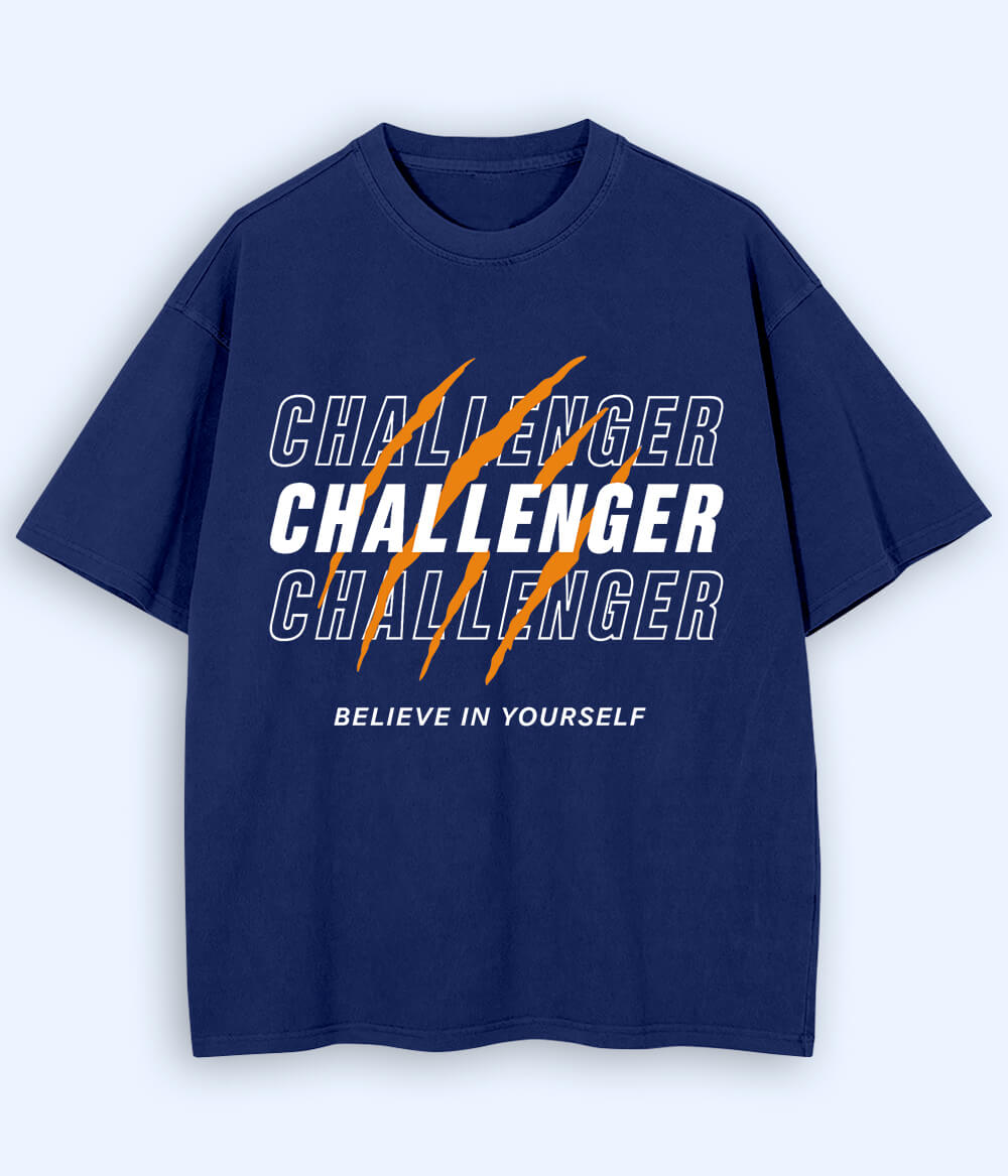 Navy Challenger Oversized T-Shirt (Unisex)