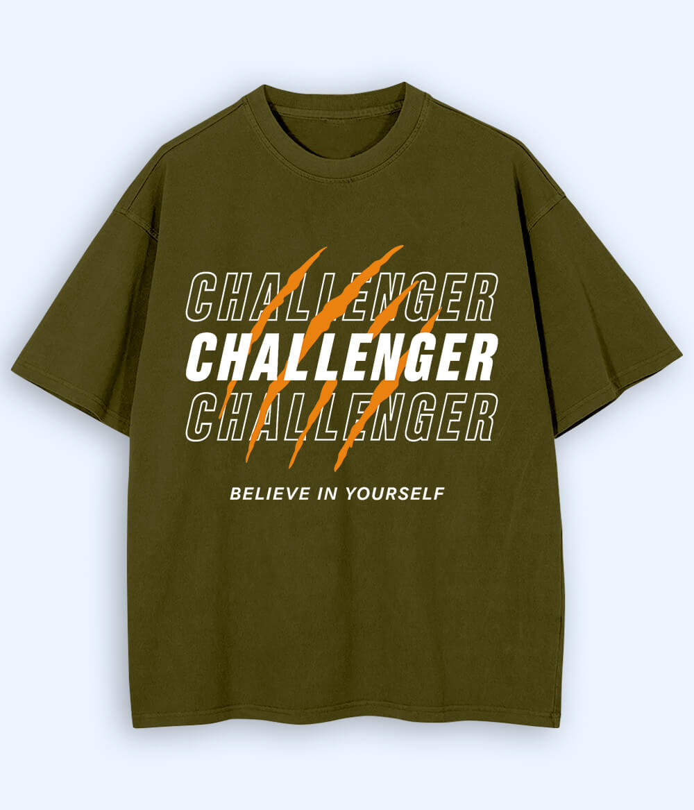 Olive Green Challenger Oversized T-Shirt (Unisex)