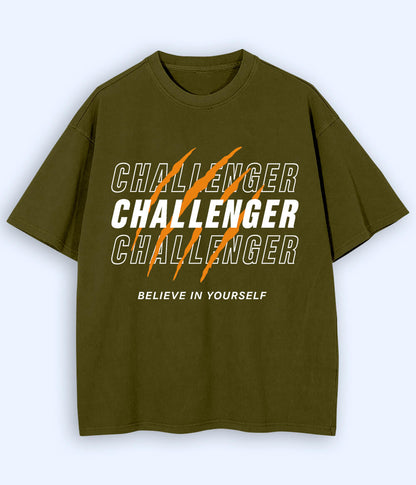 Olive Green Challenger Oversized T-Shirt (Unisex)