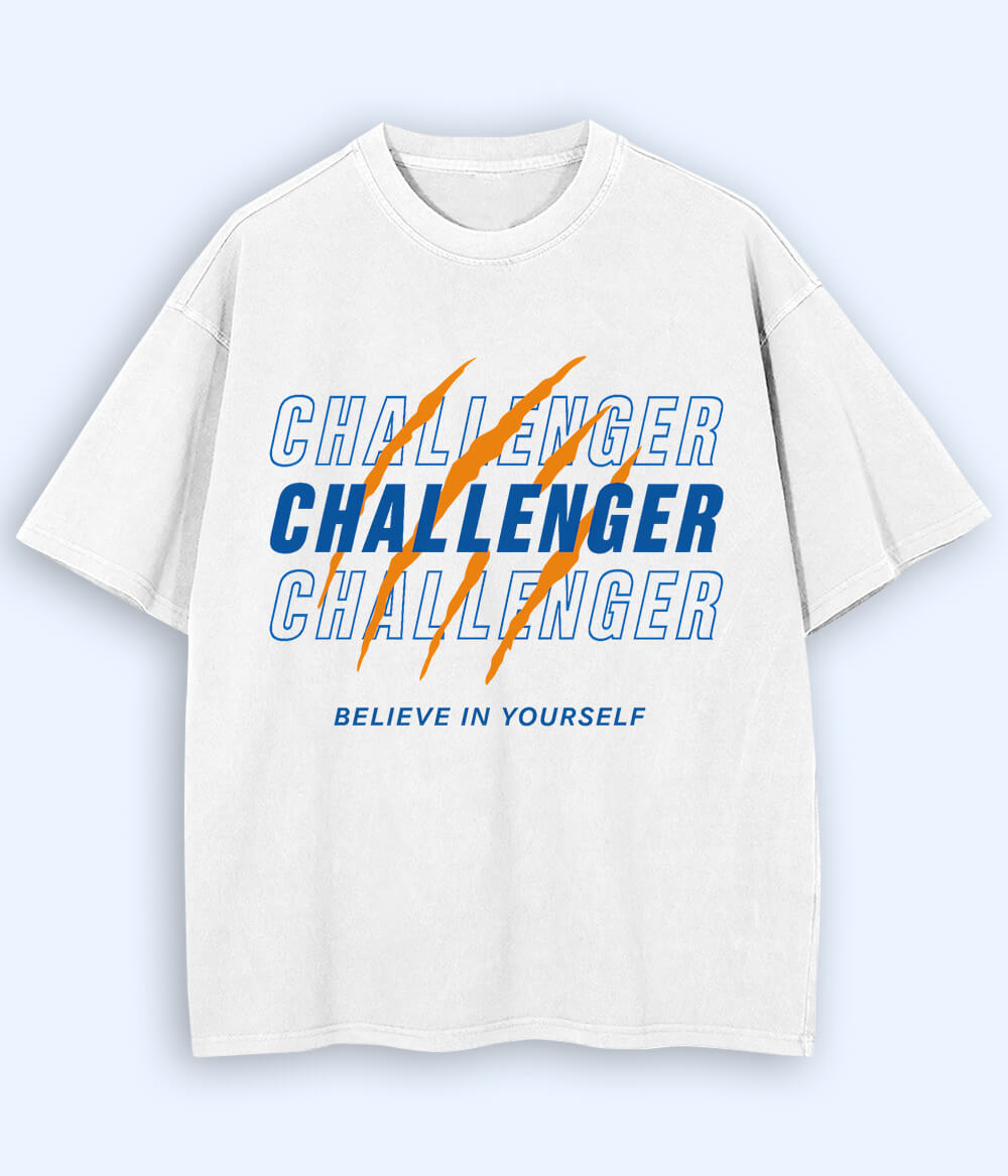 White Challenger Oversized T-Shirt (Unisex)