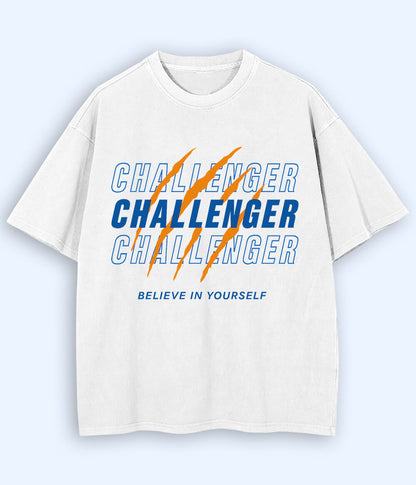 White Challenger Oversized T-Shirt (Unisex)