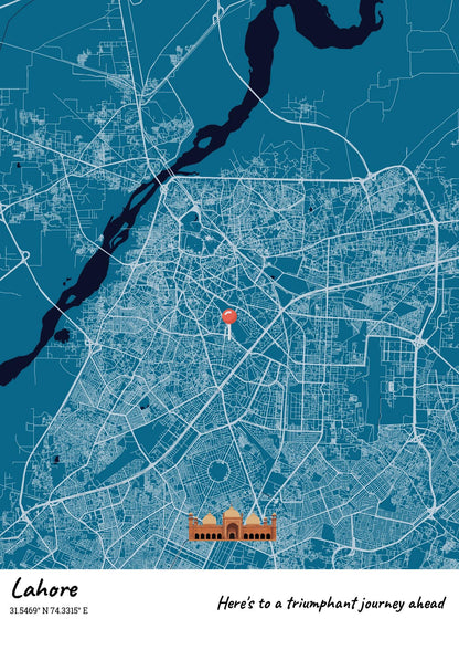 City Map Poster Lahore - Customizable