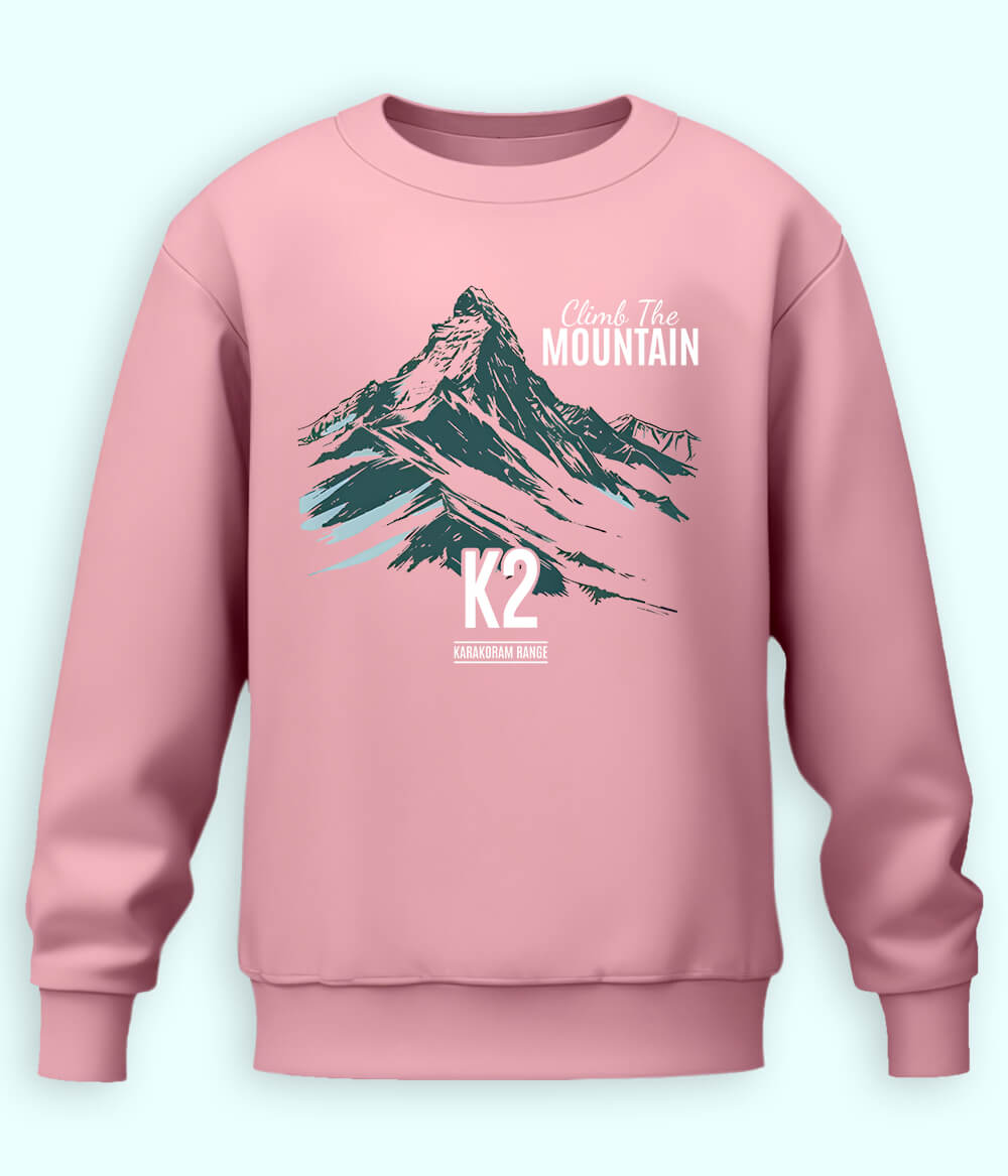 Climb the Mountain Light Pink Sweatshirt (Unisex)