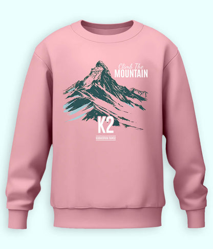 Climb the Mountain Light Pink Sweatshirt (Unisex)