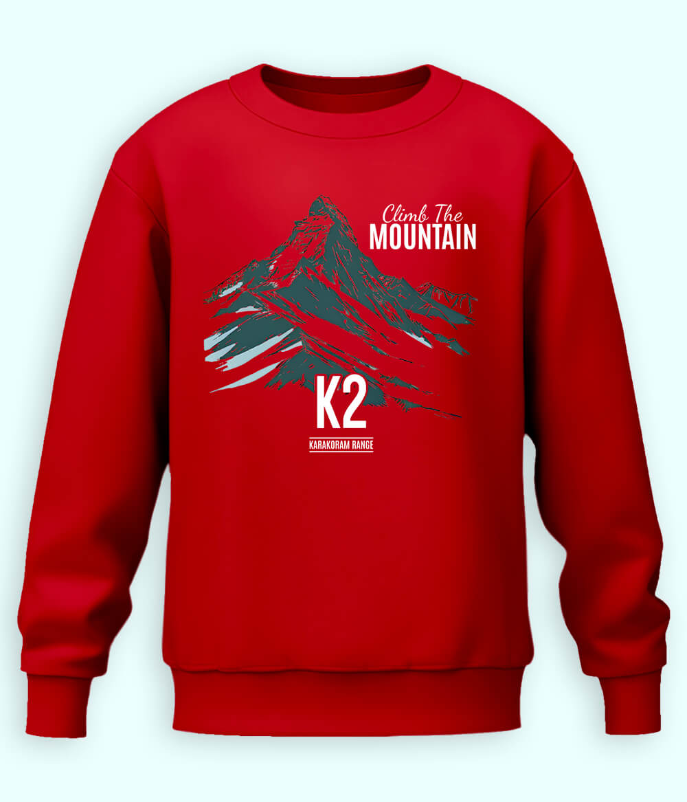 Climb the Mountain Red Sweatshirt (Unisex)