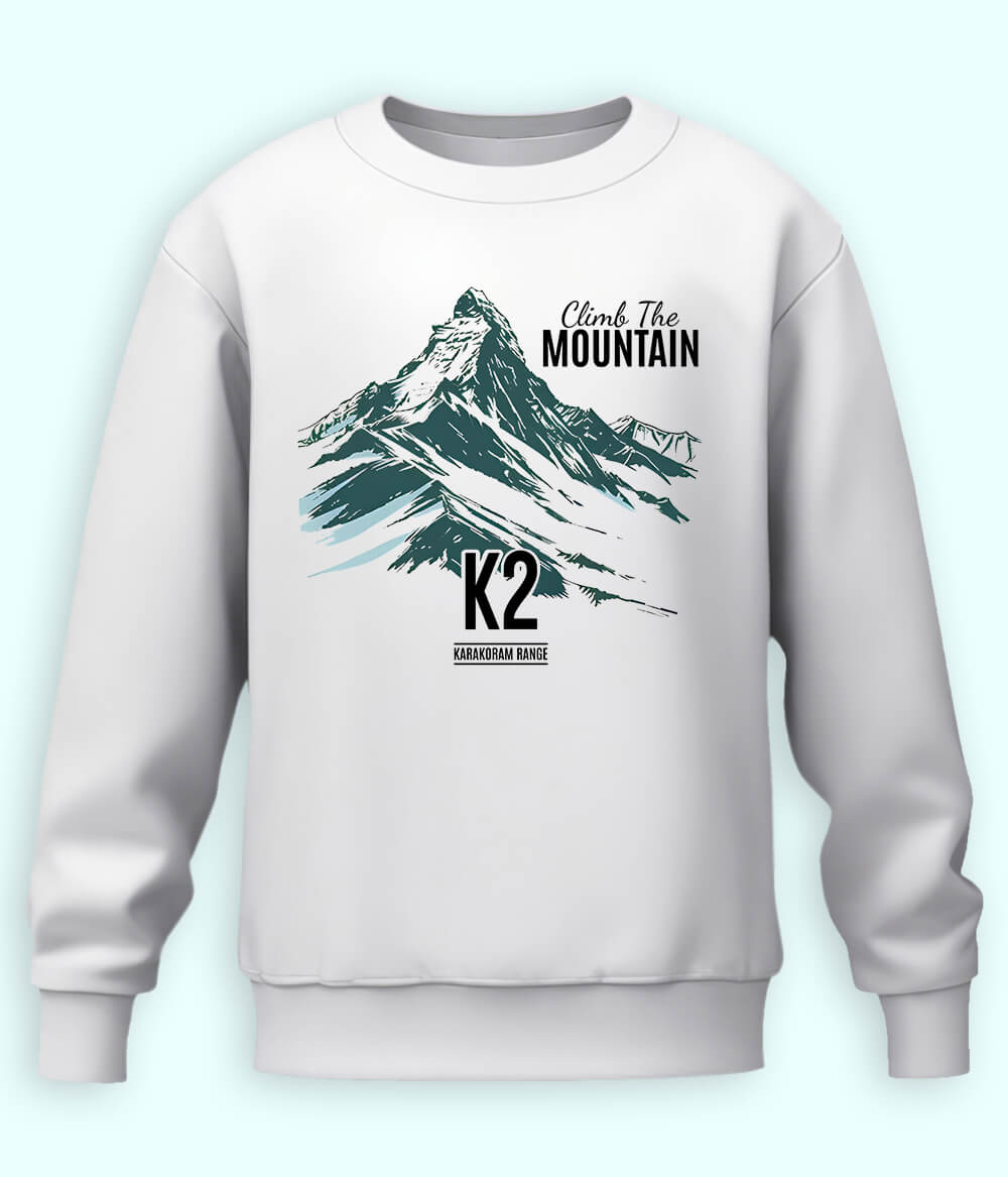 Climb the Mountain White Sweatshirt (Unisex)