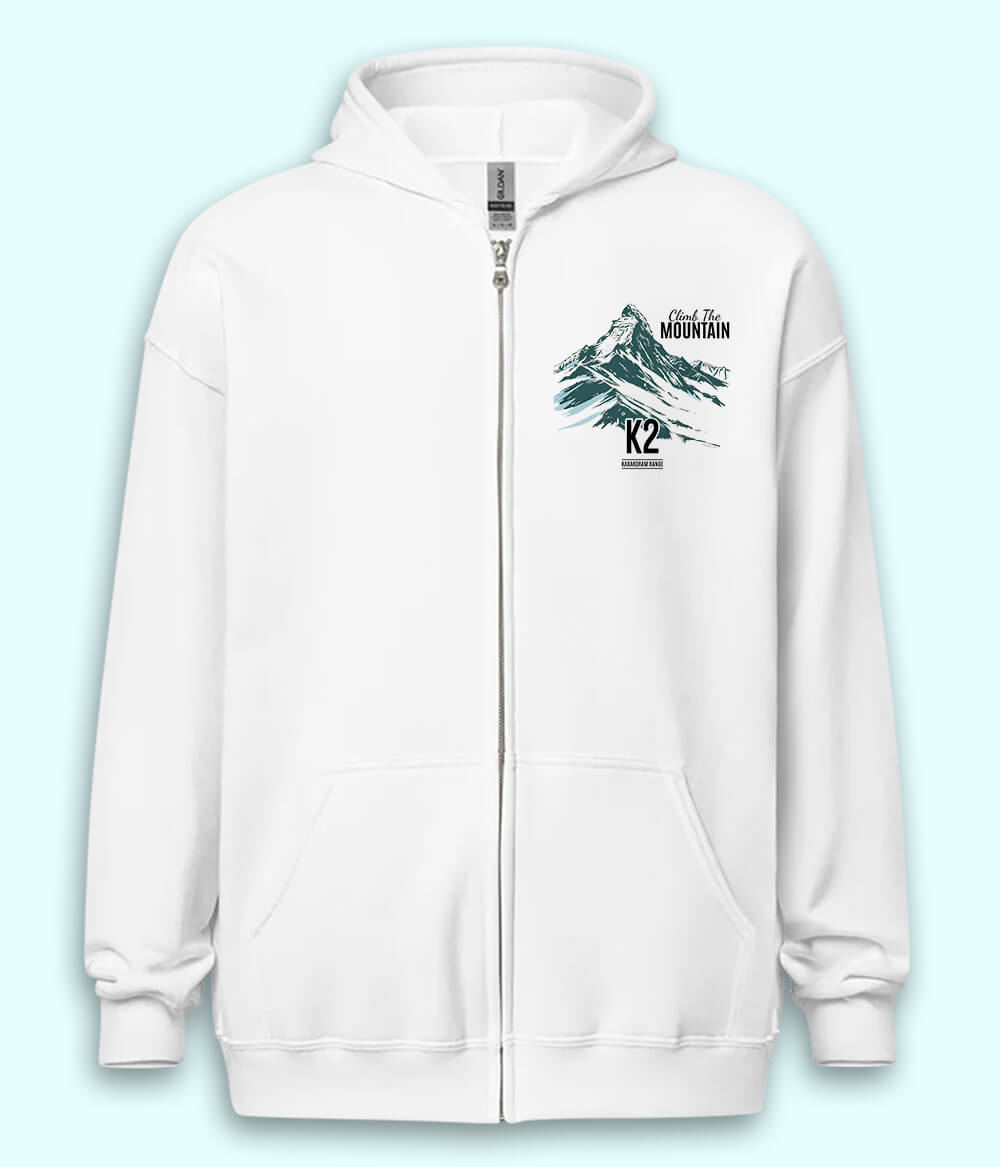 Climb the Mountain Zipper Hoodie (Unisex)