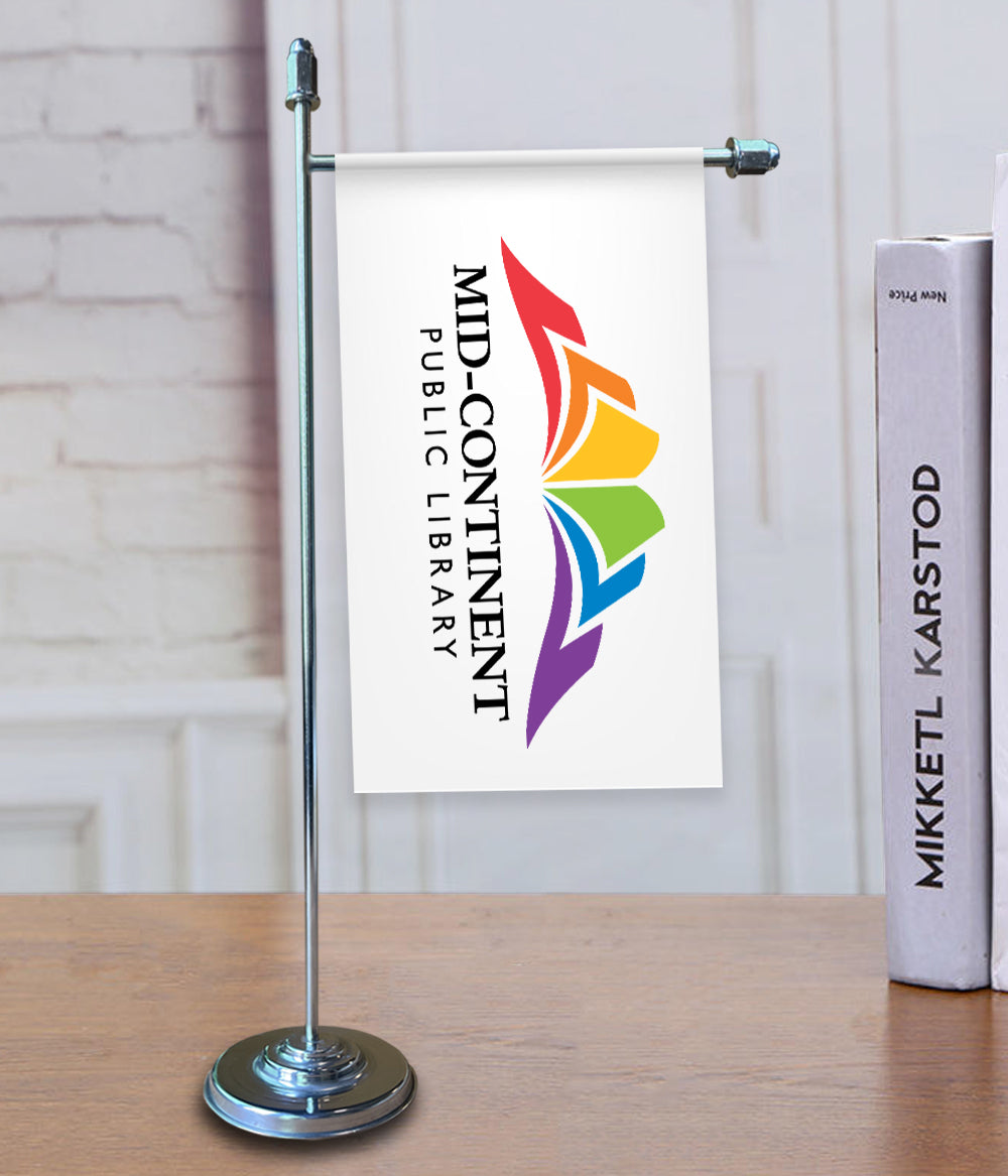 Corporate Table Flag Stand L Shape
