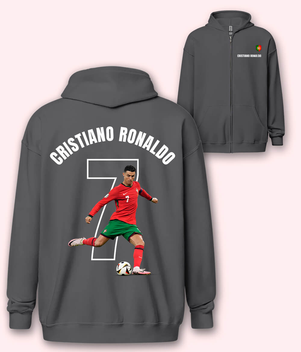 Cristiano Ronaldo Portugal Graphic Zipper Hoodie