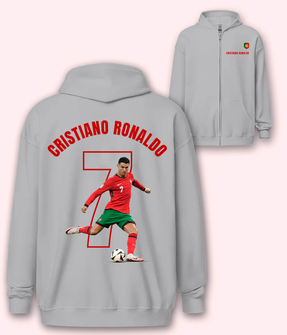 Cristiano Ronaldo Portugal Graphic Zipper Hoodie