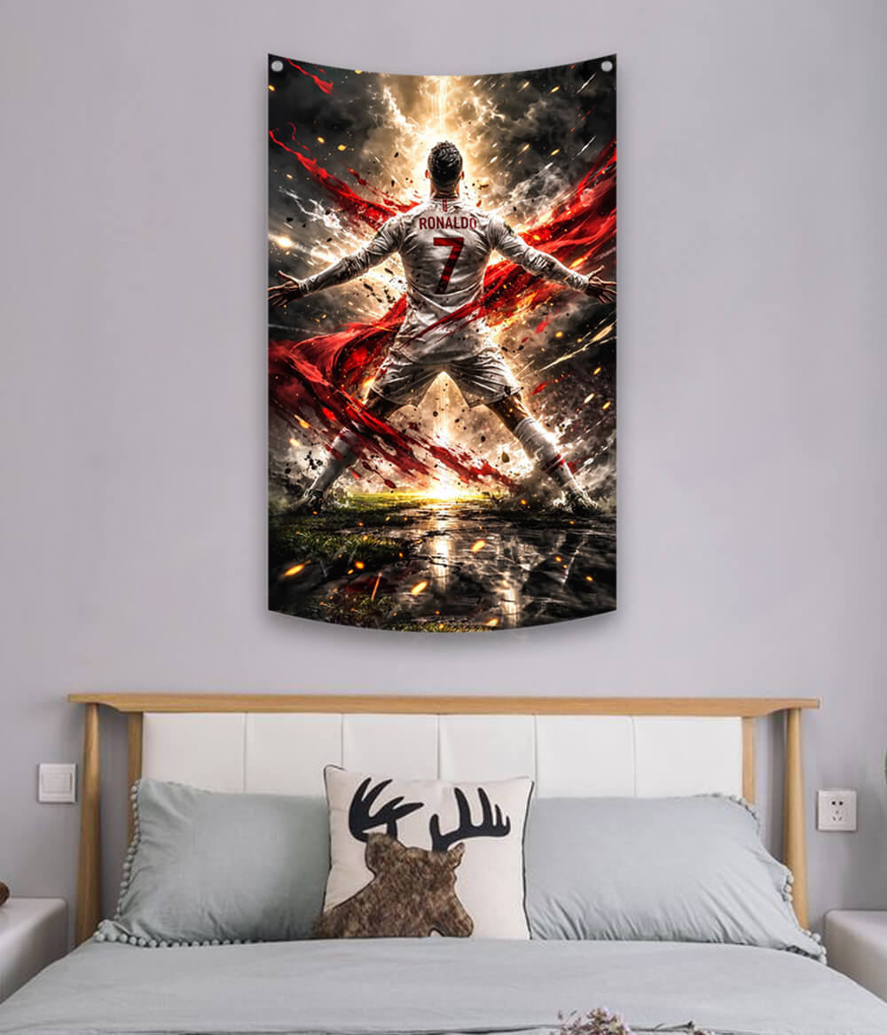 Cristiano Ronaldo Siuuu Pose Wall Tapestry