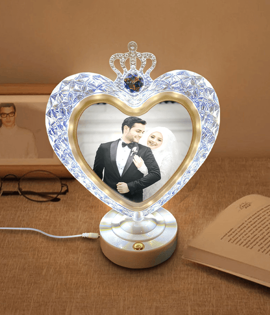 Crystal Heart Shape Photo Lamp