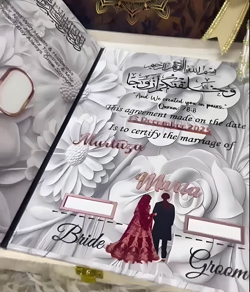 Custom Acrylic Wedding Book – Nikkah Book Front Page