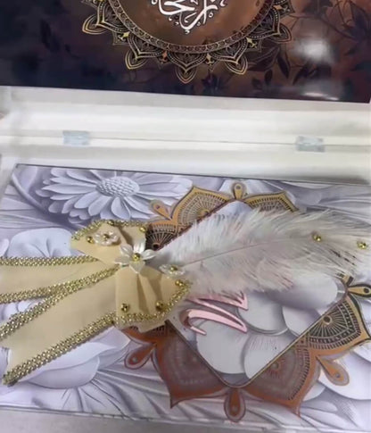 Custom Acrylic Wedding Book – Nikkah Book Pen and Box Open