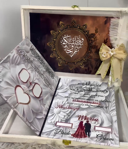 Custom Acrylic Wedding Book – Nikkah Book Pen and Box