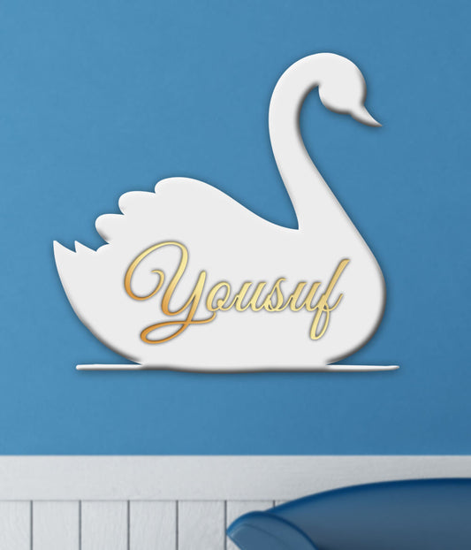 Custom Duck Name Wall Hanging for Baby Boy Room