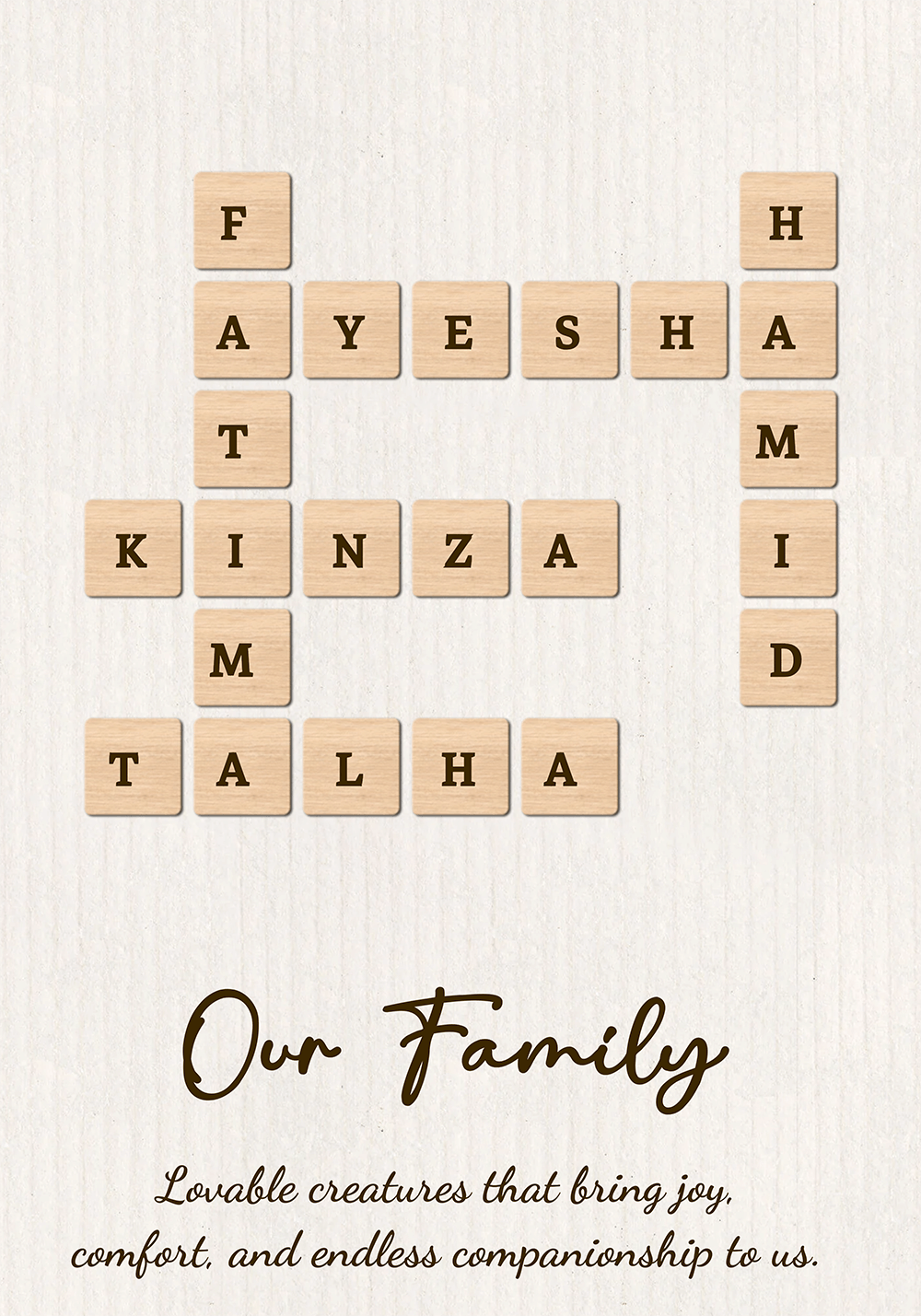 Custom Scrabble Family Frame