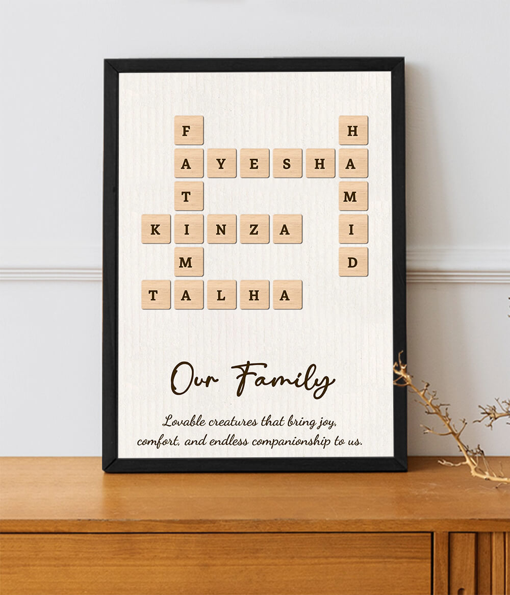 Custom Scrabble Family Wall Frame