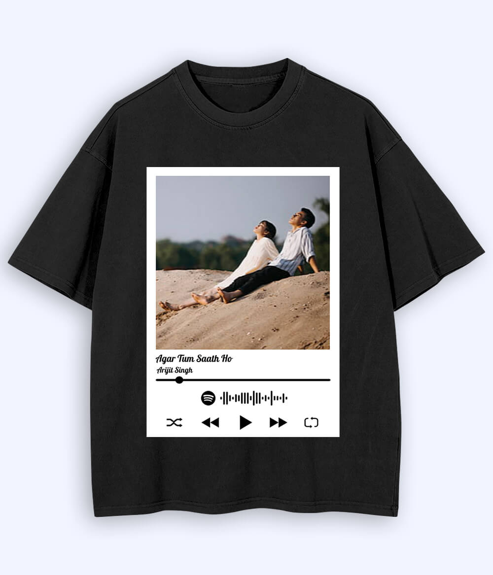 Custom Spotify Music Oversized T-Shirt (Unisex)