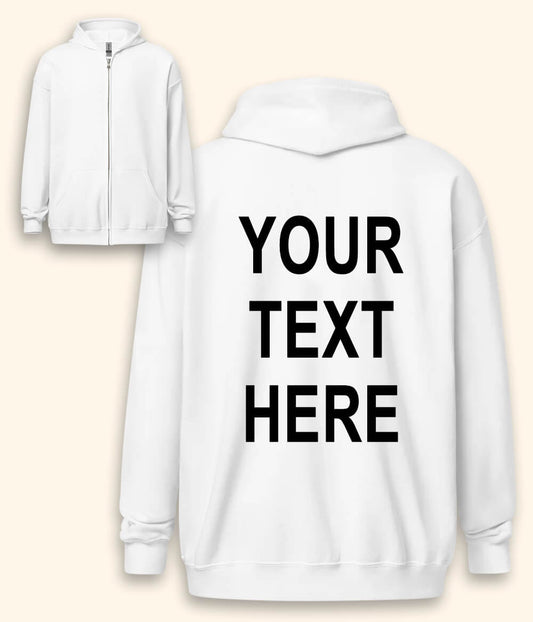 Custom Text Zipper Hoodie (Unisex)