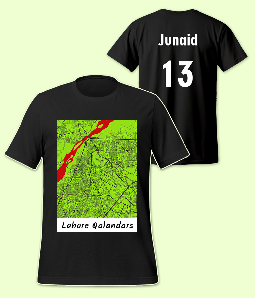 Customizable Lahore Qalandars Front Back Print T-shirt (Unisex)