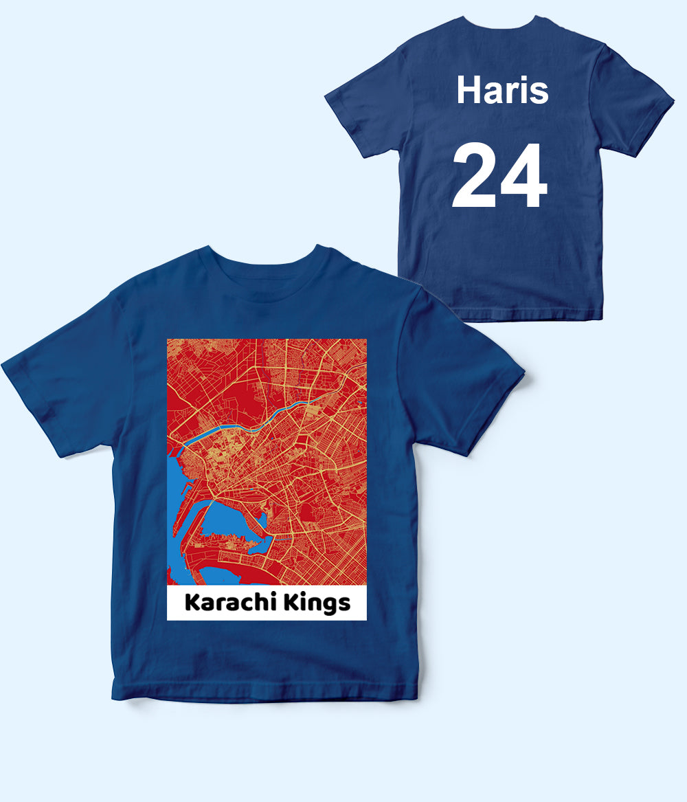 Customizable Karachi Kings Front Back Print Kids T-shirt (Unisex)
