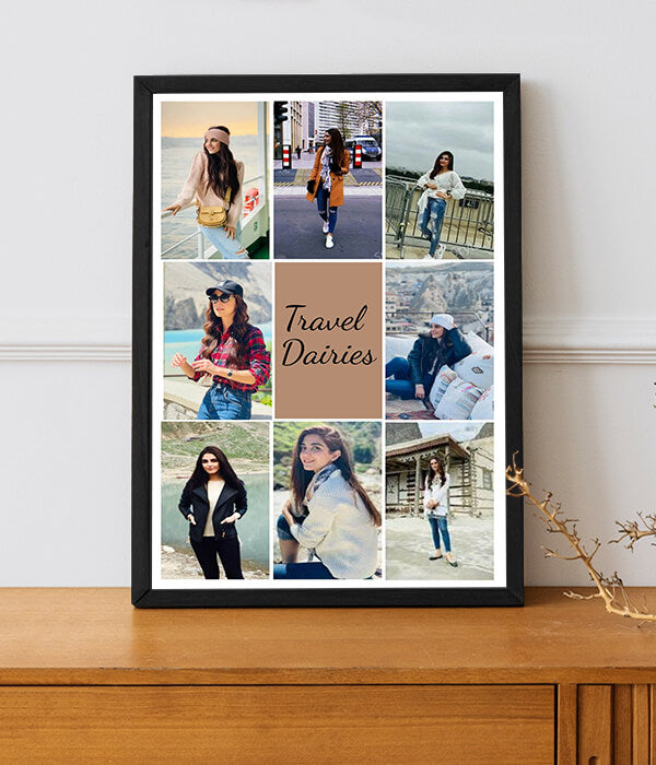 Personalized Travel Diaries Collage Frame