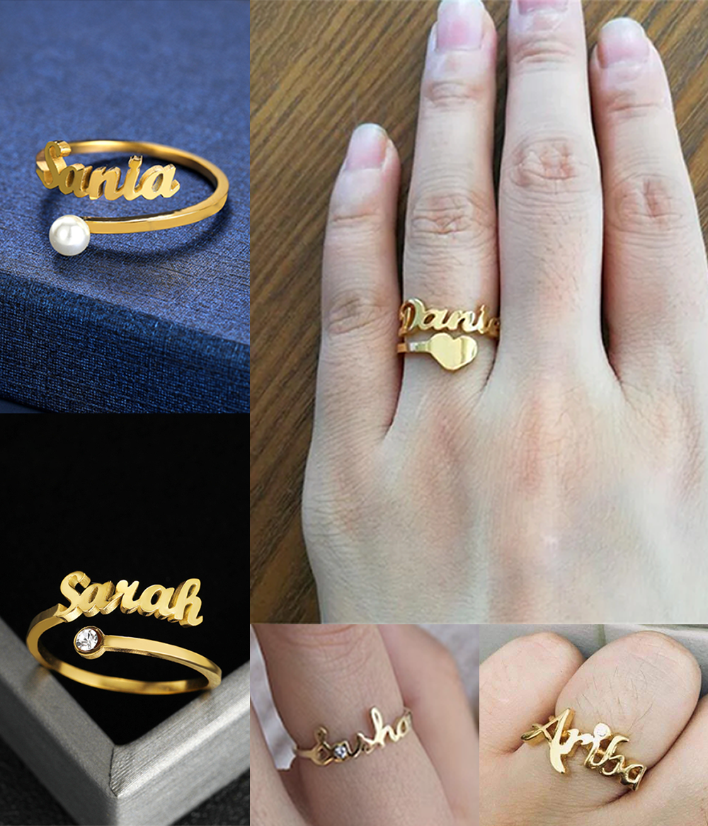 Customized Name Engraved Rings Personalized Name Rings