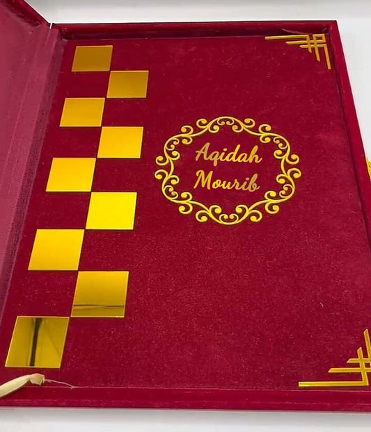 Customized Velvet Nikkah Book with Nikah Pen