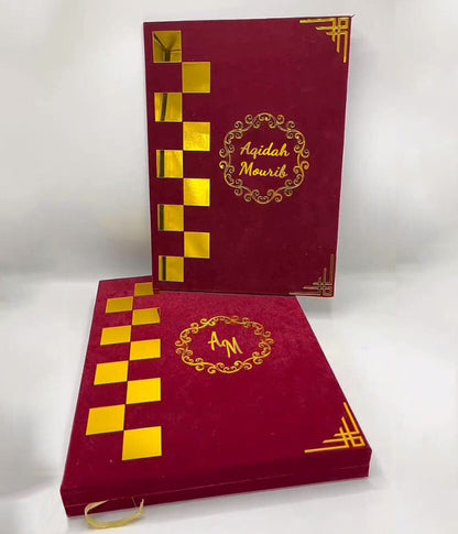 Customized Velvet Nikkah Book with Nikah Pen