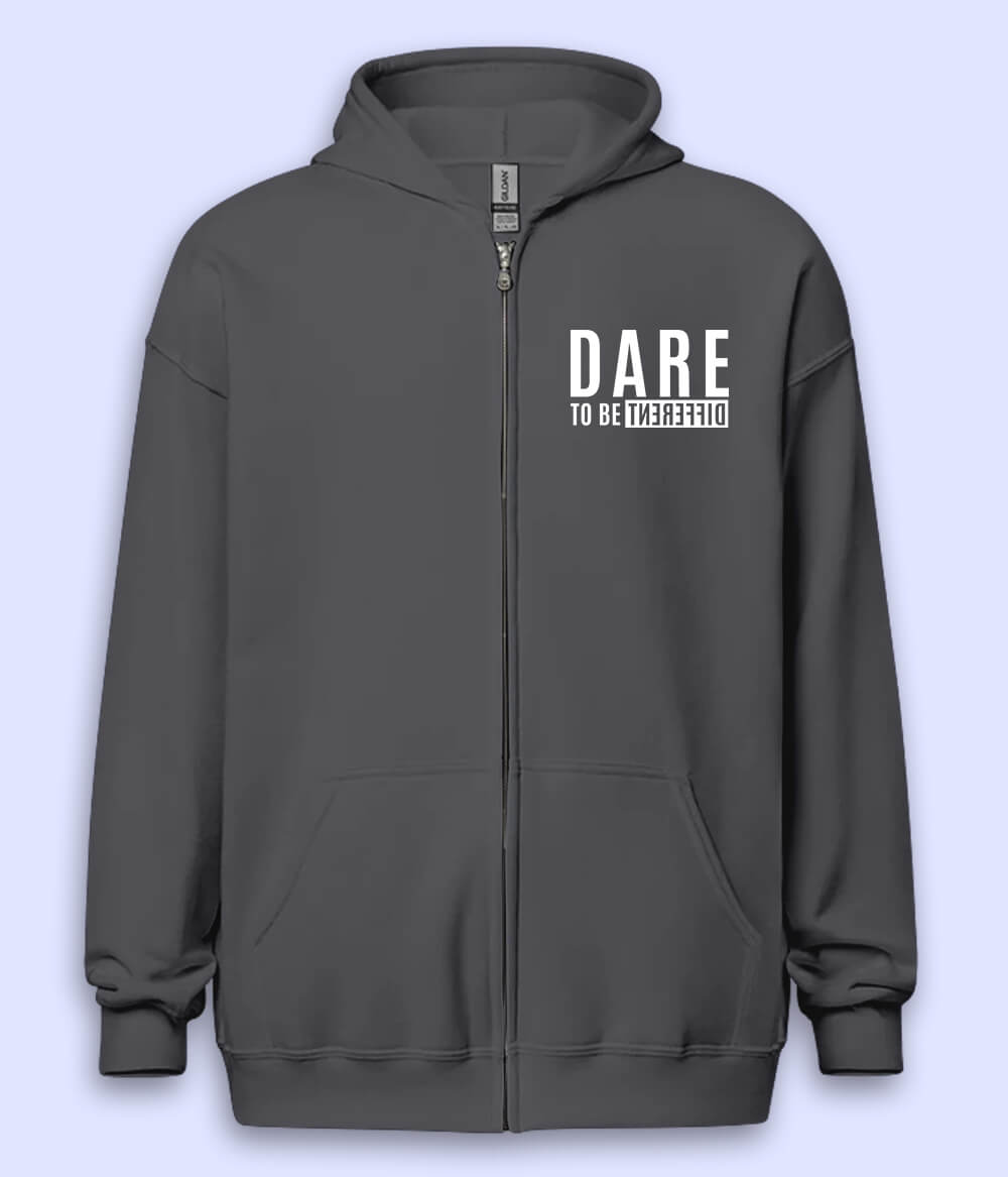 Dare To Be Different Zipper Hoodie (Unisex)