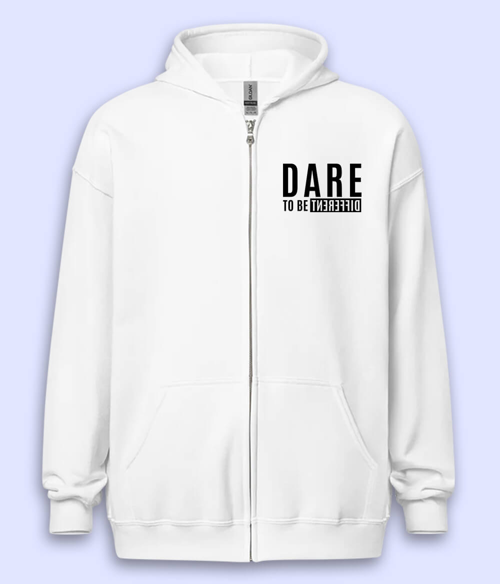 Dare To Be Different Zipper Hoodie (Unisex)