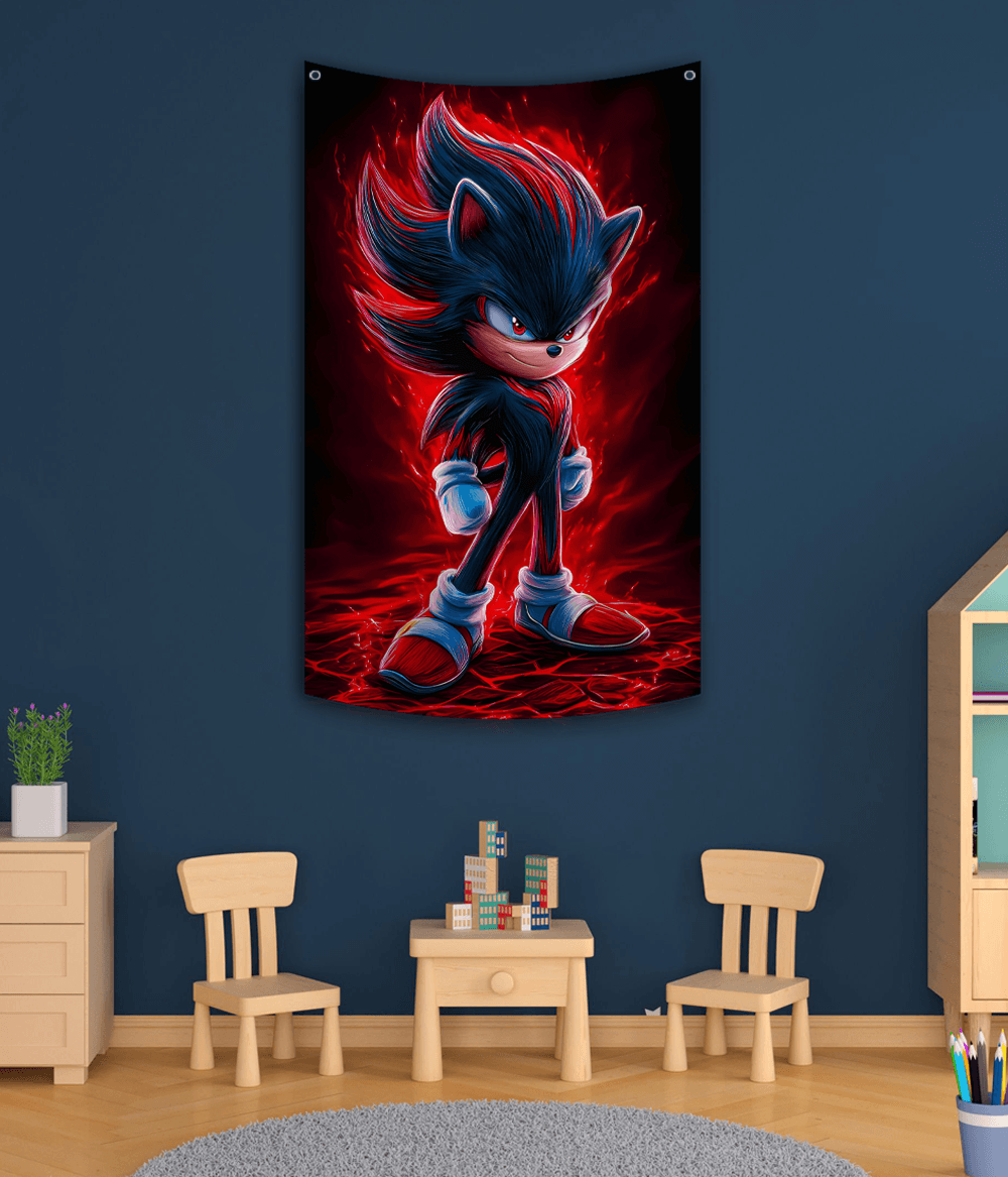 Dark Sonic Fire Aura Tapestry