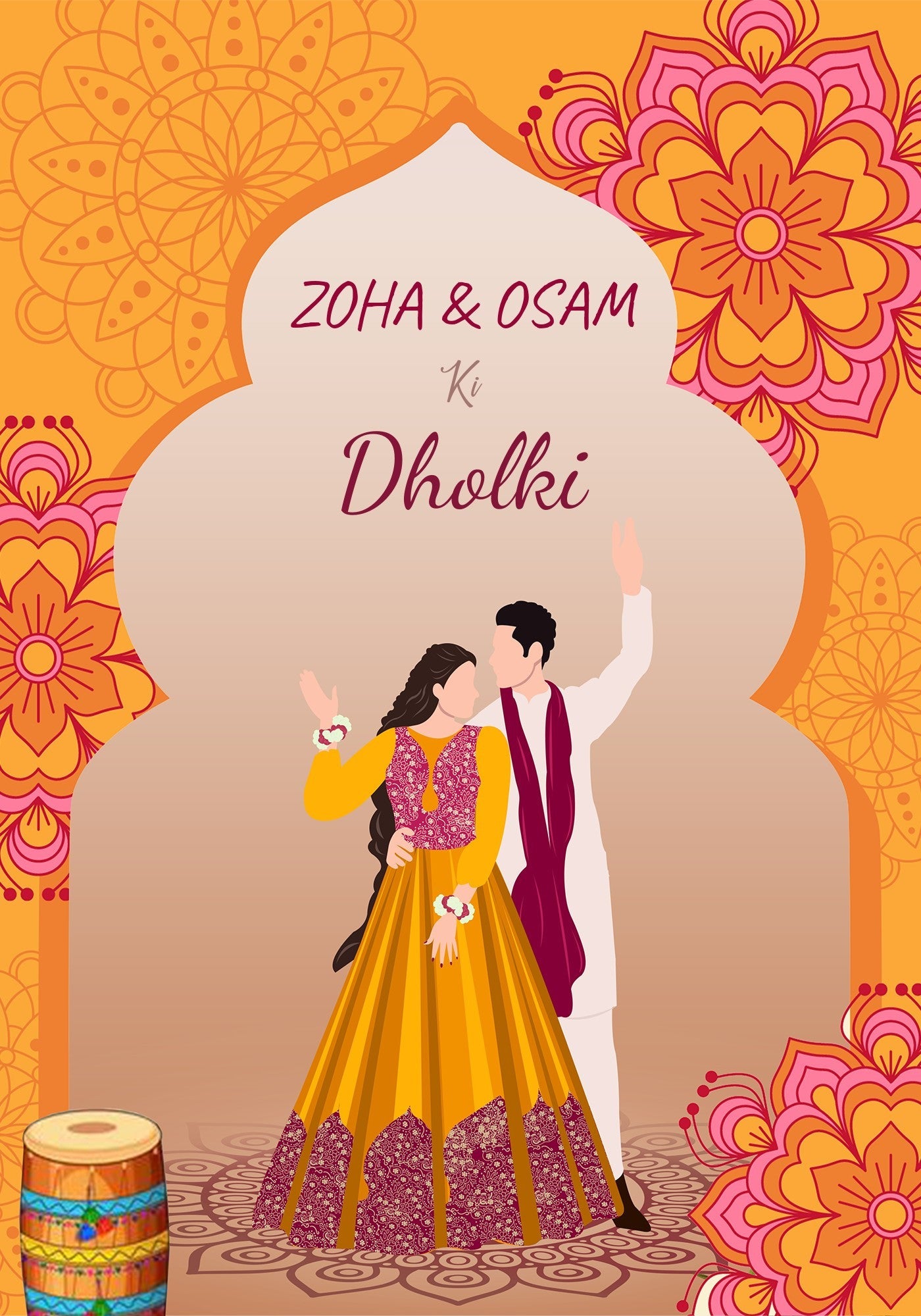 Dholki Welcome Frame