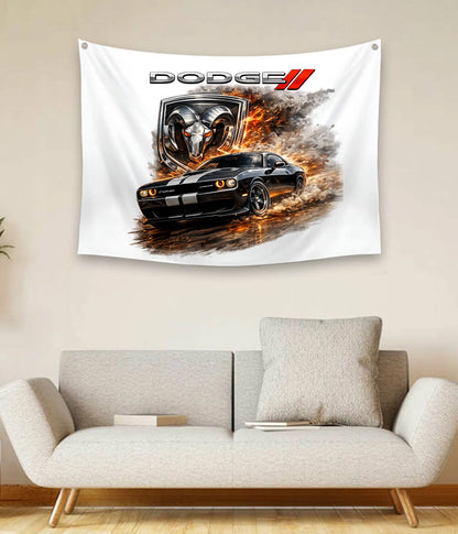 Dodge Challenger Sports Car Wall Tapestry
