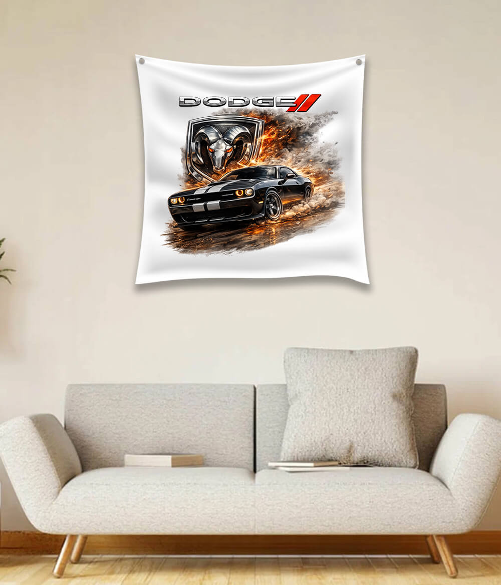 Dodge Challenger Sports Car Wall Tapestry
