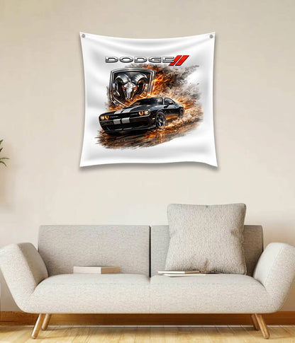 Dodge Challenger Sports Car Wall Tapestry