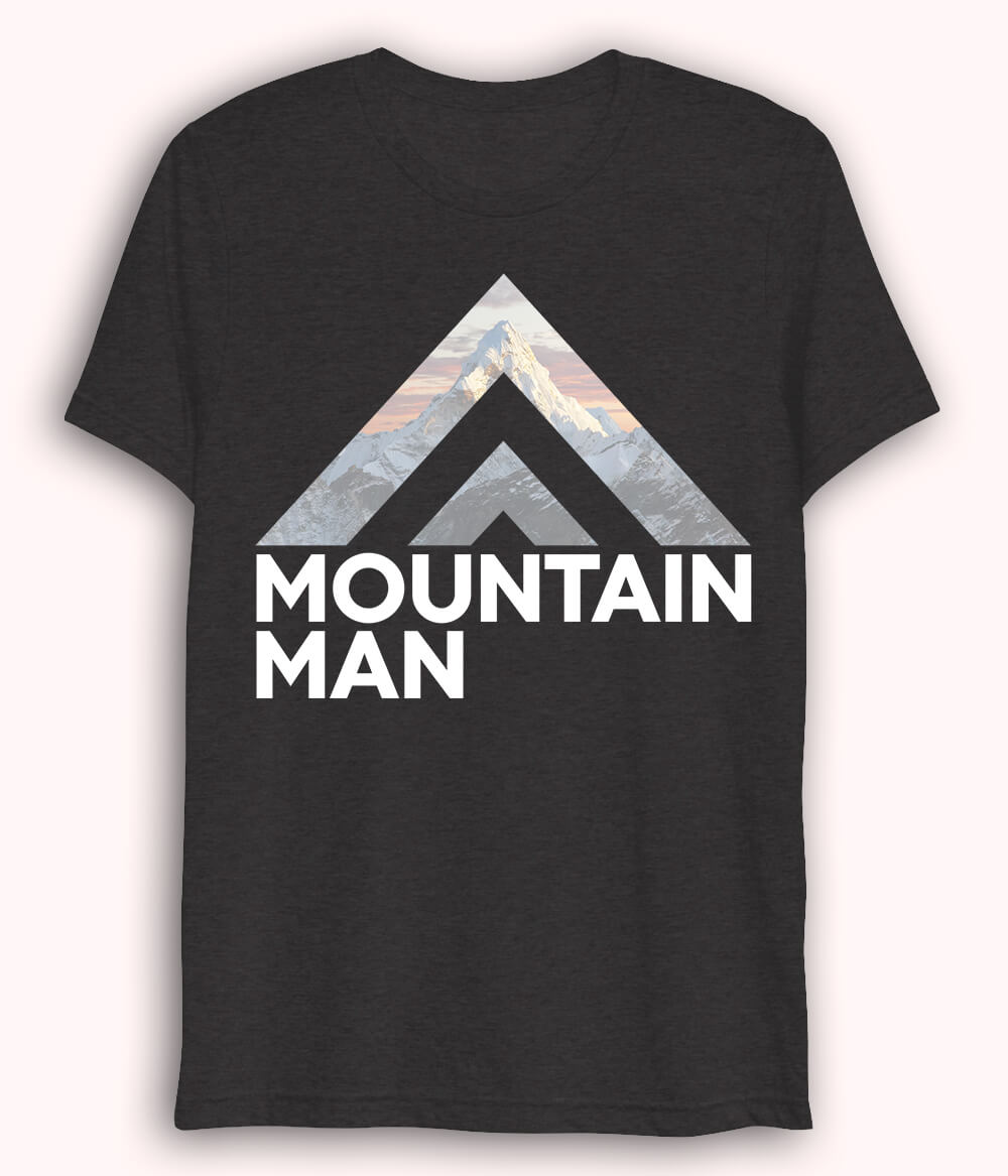 Charcoal Grey Dri fit Mountain Man T-Shirt