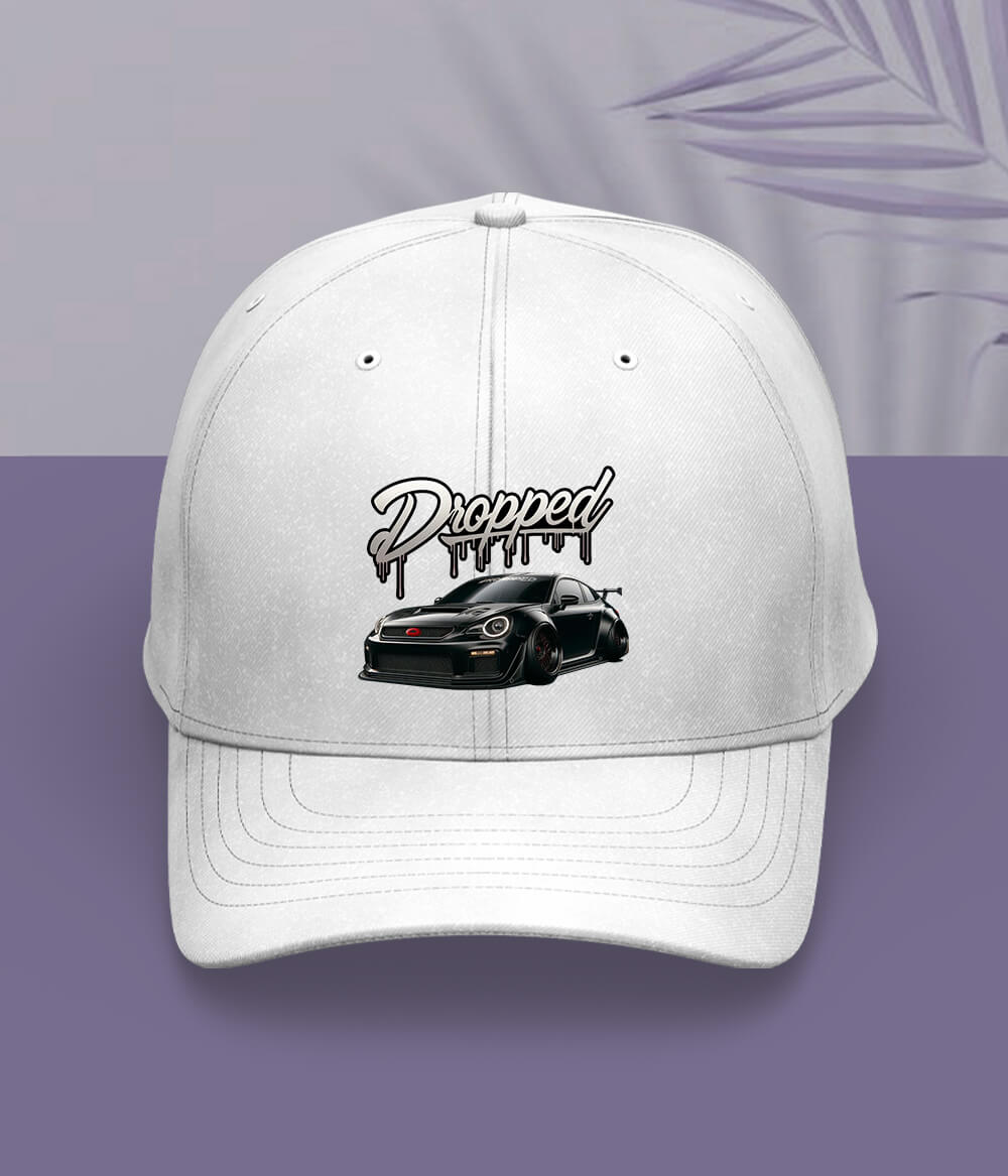 White Car Dropped Cap