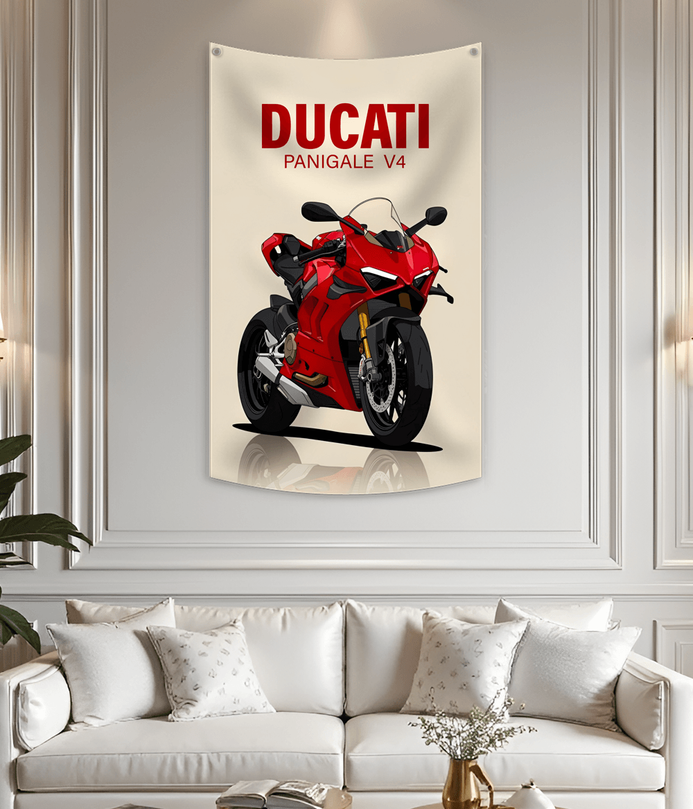 Ducati Motorcycle Wall Tapestry – Racing Bike Wall Art