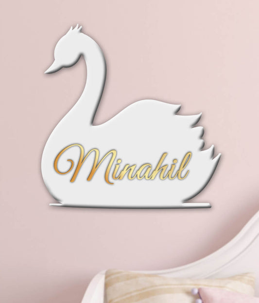 Duck Shaped Baby Girl Name Hanging Sign