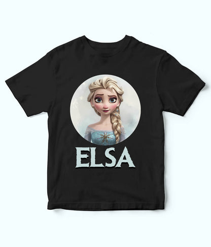 Elsa Black T-Shirt for Girls
