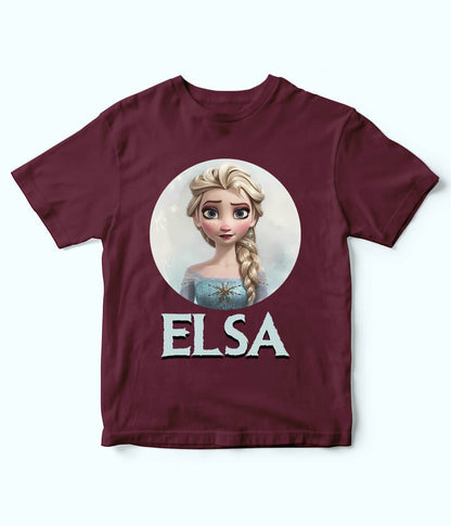 Elsa Maroon T-Shirt for Girls