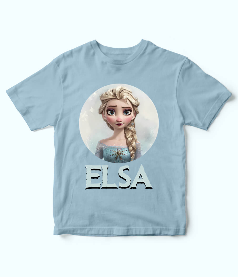 Elsa Sky Blue T-Shirt for Girls