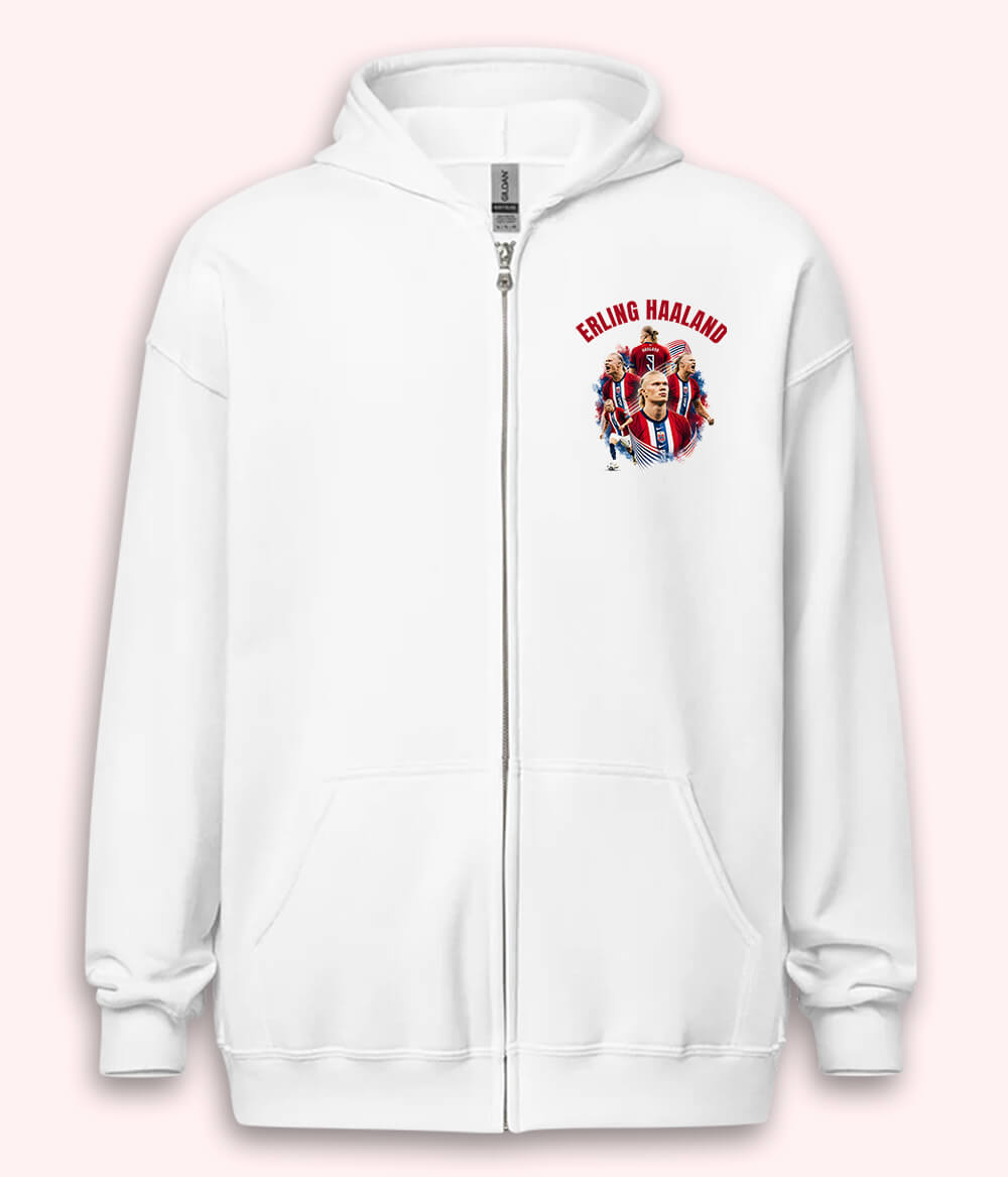 Erling Haaland Elite Striker Football Zipper Hoodie 
