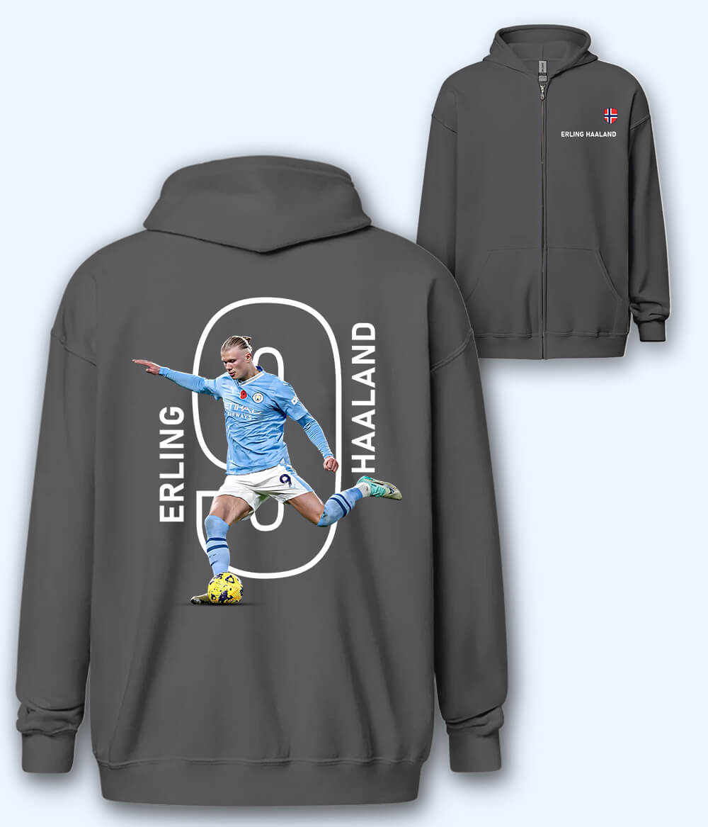 Erling Haaland Manchester City Fan Zipper Hoodie