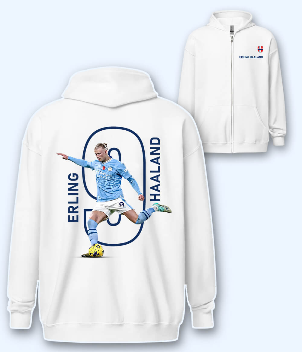 Erling Haaland Manchester City Fan Zipper Hoodie