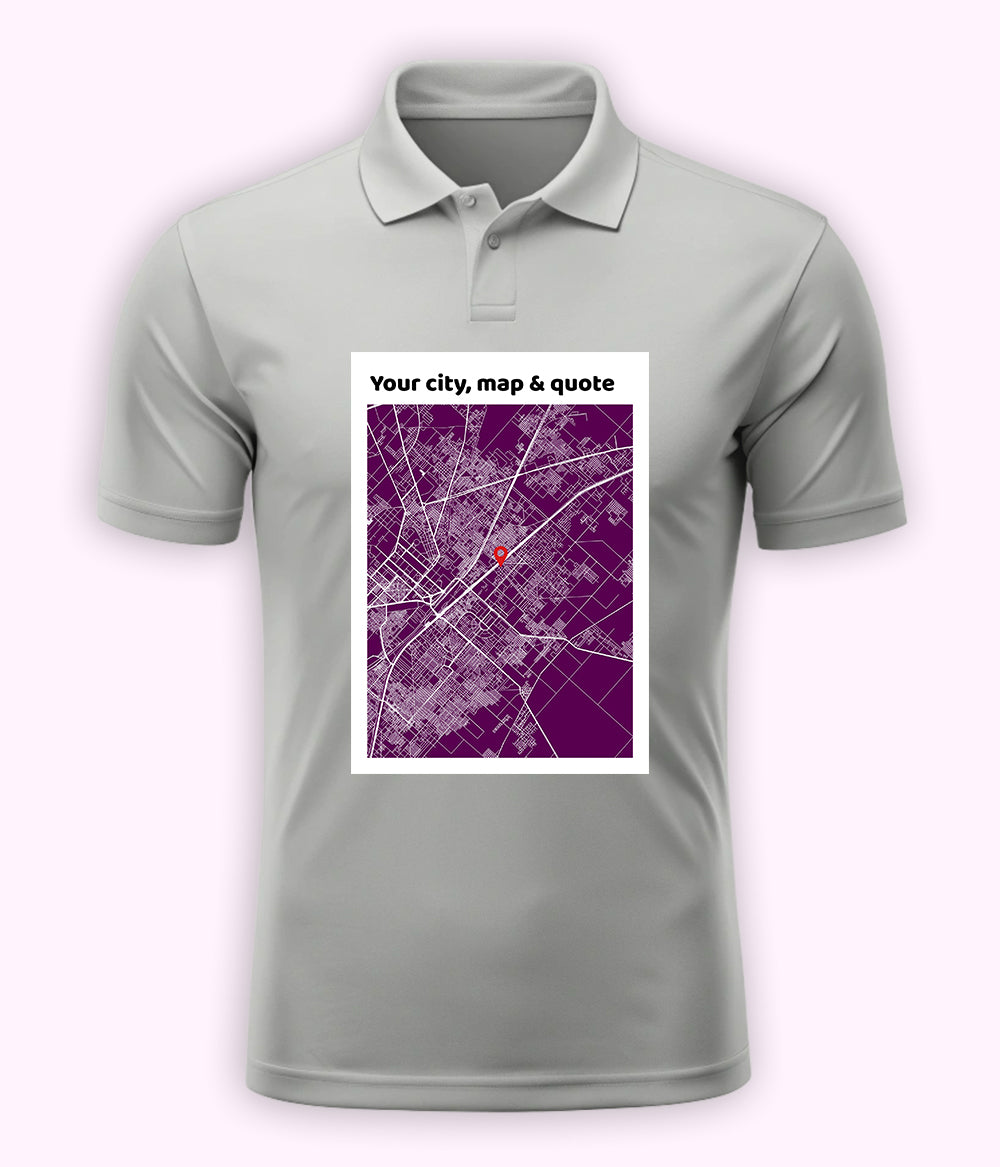 Faisalabad City Map Polo T-Shirt (Customizable)